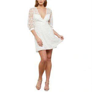 BCBGMaxAzria • NWT Tulle Floral Short Mini Dress Off White Size 6